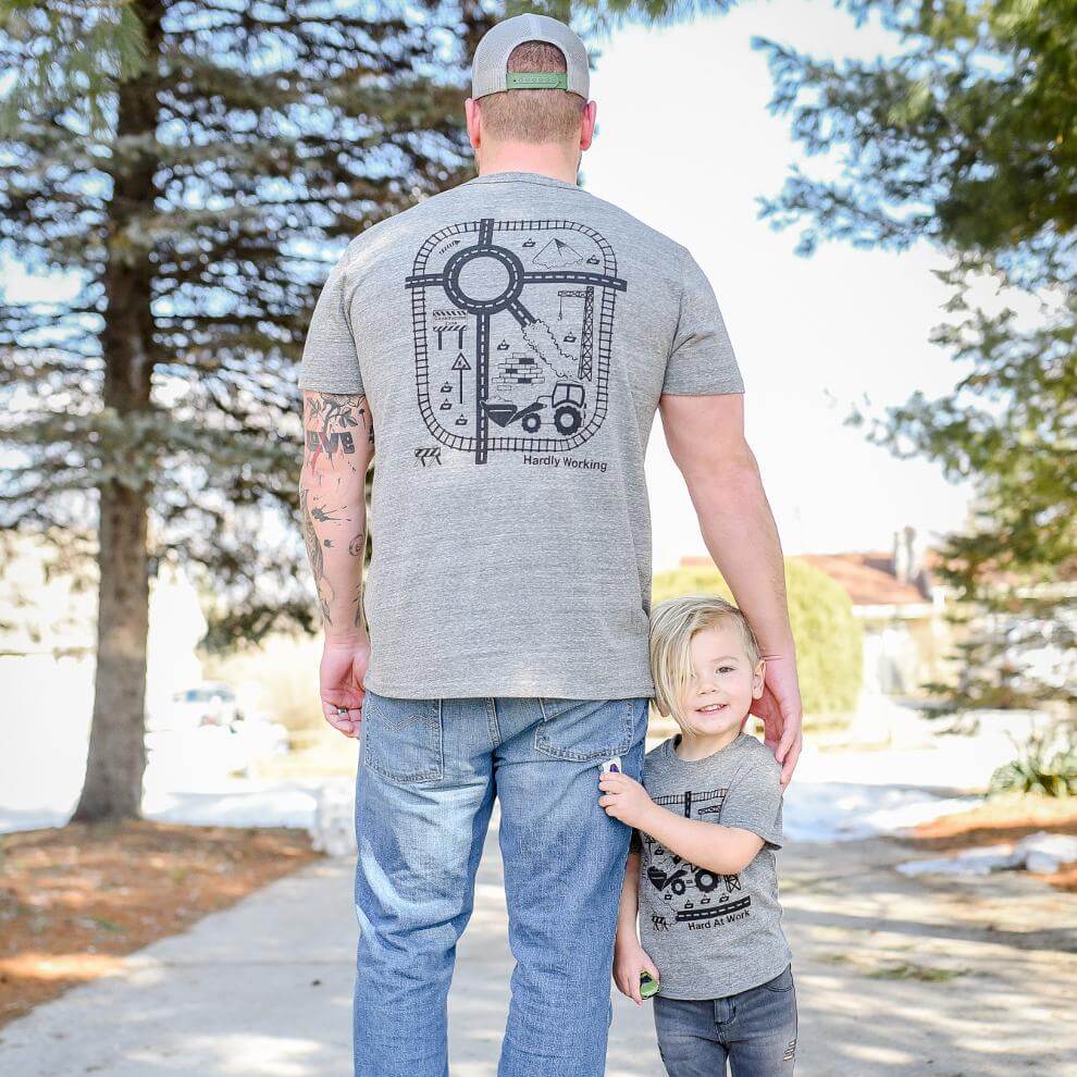 matching Play Mat T-shirt for dad and son