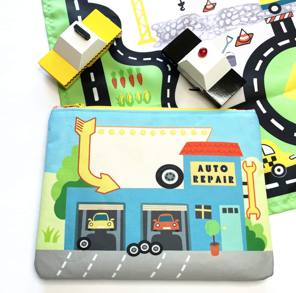 Toy car Playmat and travel pouch