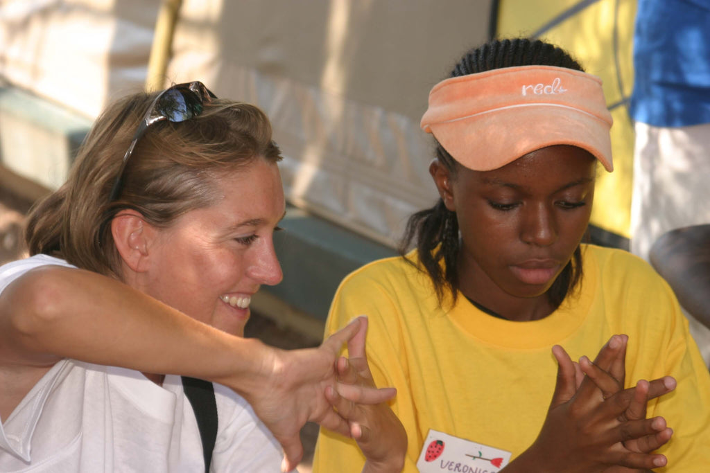 Sarah in namibia with camper