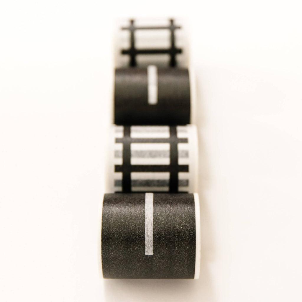 rolls of train and road washi tape