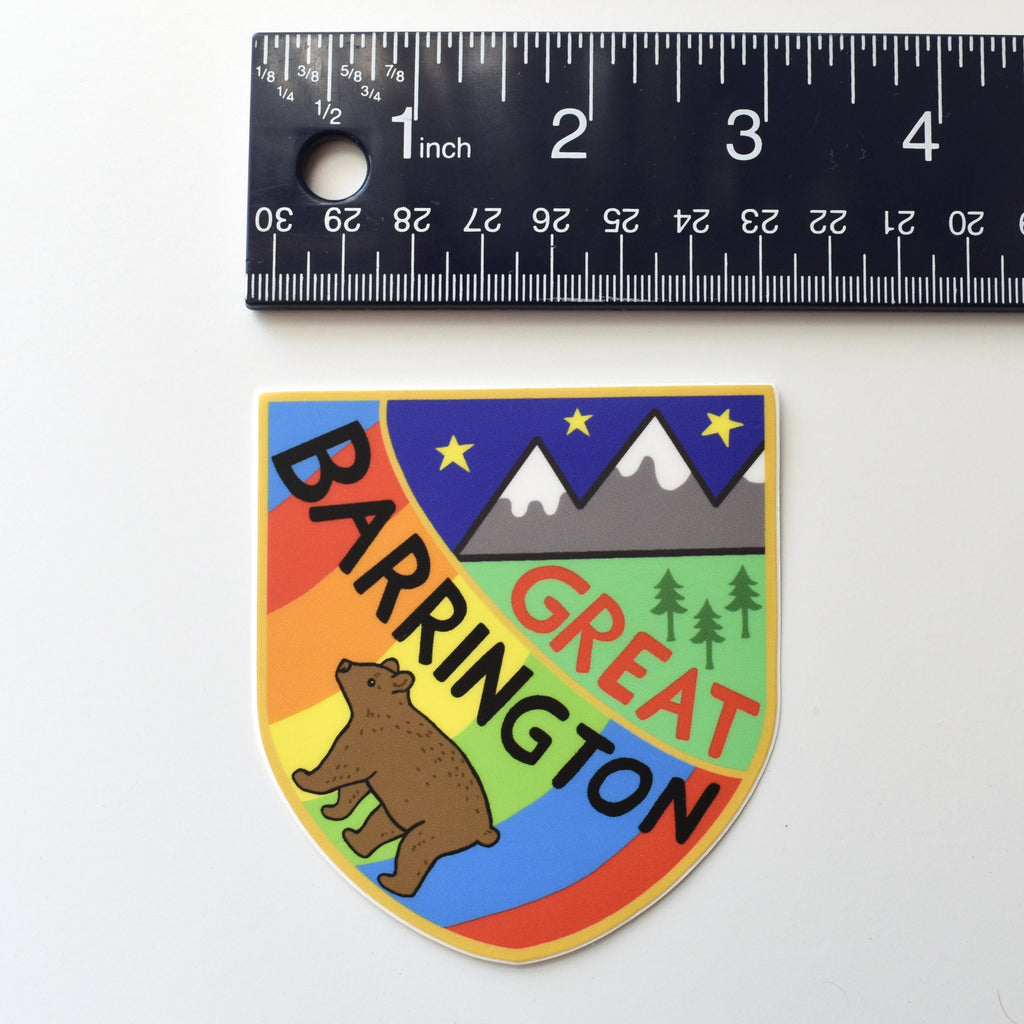 Great Barrington Sticker, The Berkshires Vinyl Sticker, Great Barrington Car Decal, Rainbow Laptop Sticker