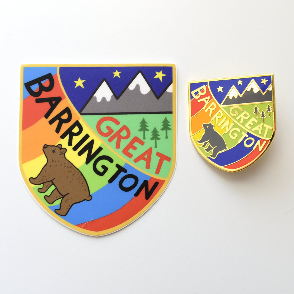Great Barrington Sticker, The Berkshires Vinyl Sticker, Great Barrington Car Decal, Rainbow Laptop Sticker