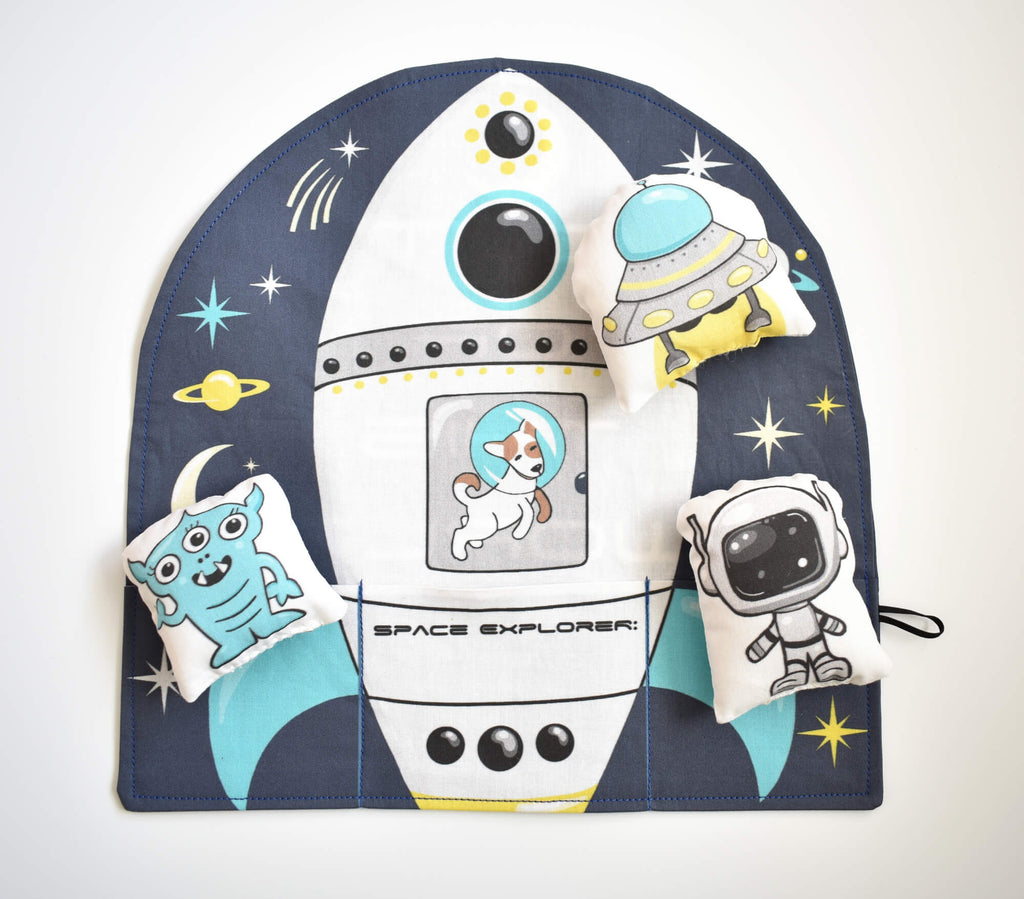 outer space travel play mat